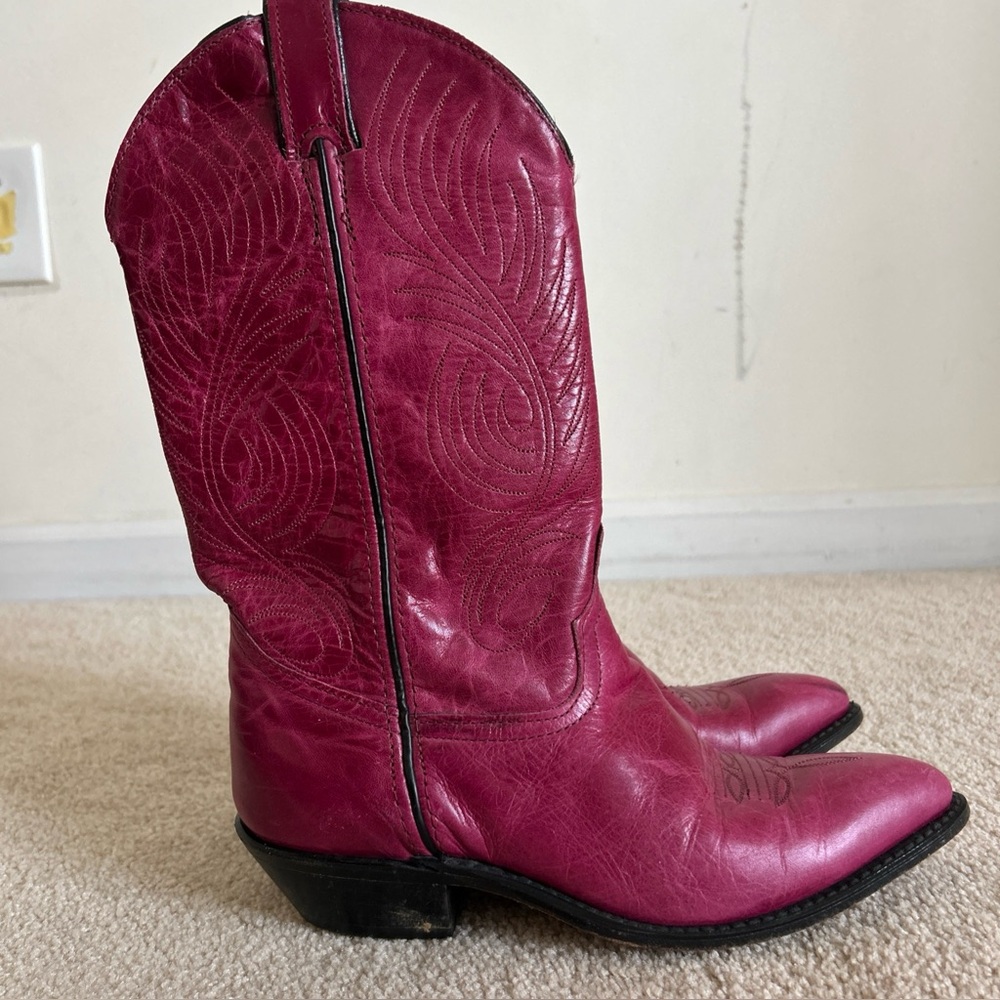 Vtg Code West Pink cowgirl boots 7 beautiful condition!
